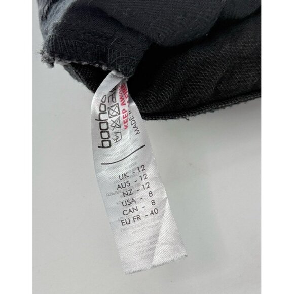 Boohoo Women’s Tapered Black 100% Cotton High Rise Jeans Sz 8 Mom Jeans 90’s - Picture 5 of 9